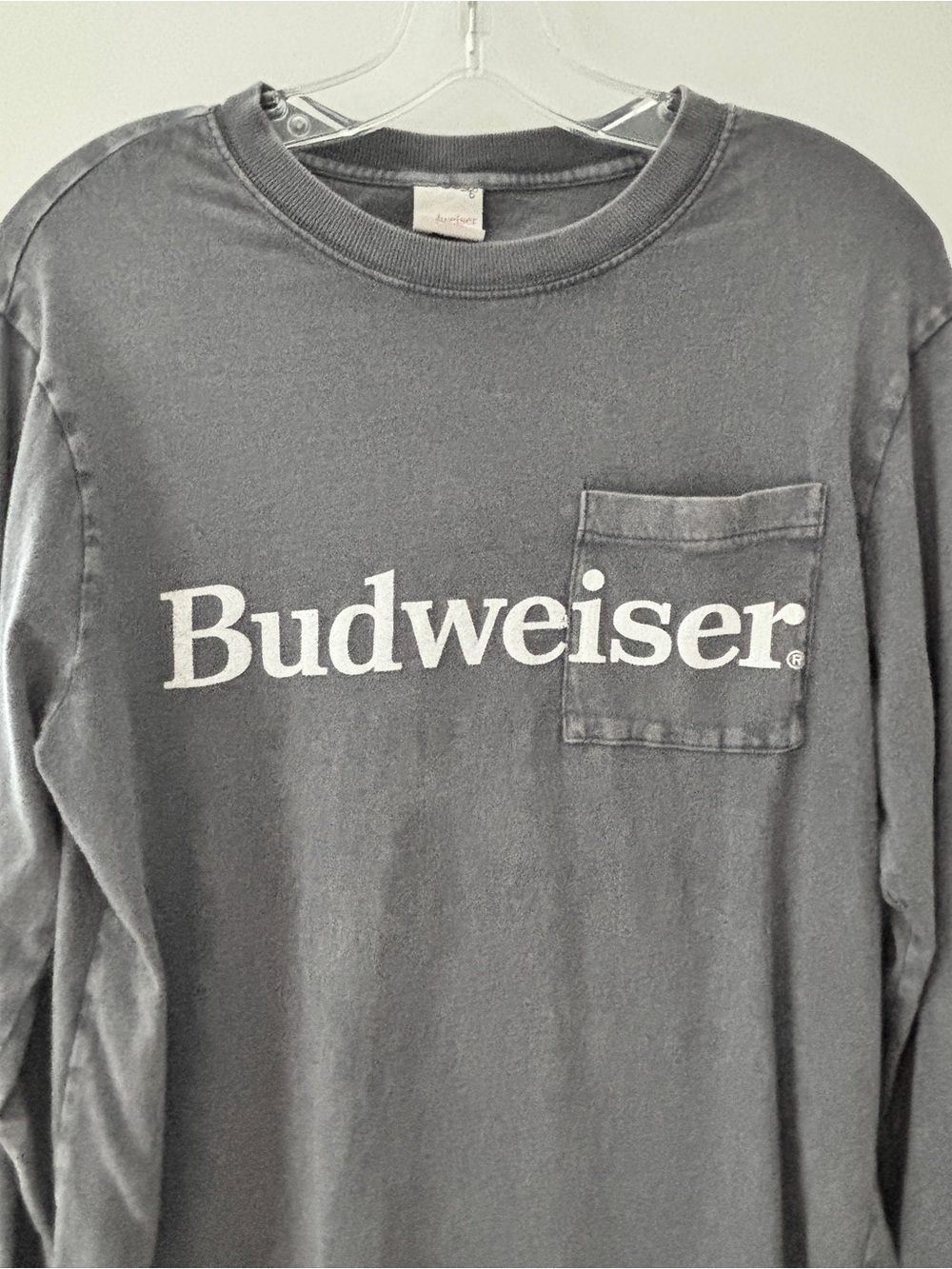 Budweiser PacSun Reversible Long Sleeve Pocket T-Shirt Retro Beer Logo Tee S - Picture 7 of 15